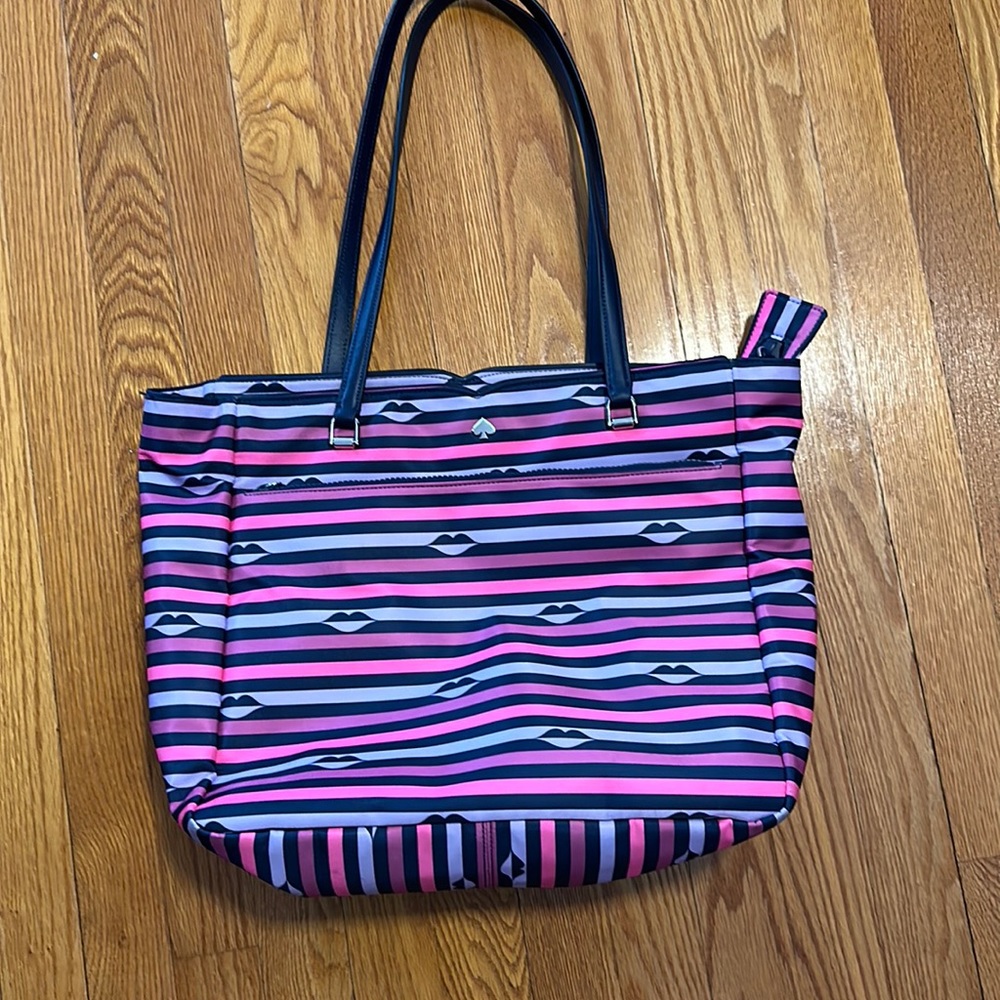 Kate Spade Jae Nylon Lip Print Large Tote